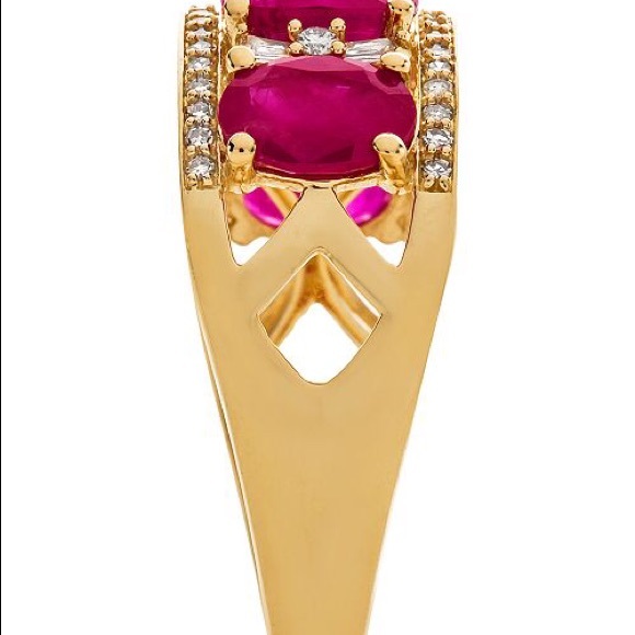 Ruby (2-7/8 ct.) & Diamond (1/3 ct.) in 14k Gold - Picture 3 of 10